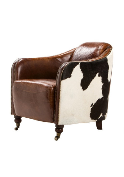 Cowhide & Leather Arm Chair