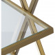 Gold Metal & Glass Geometric Design Side Accent Table