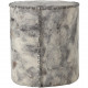 Round Cylinder Wool Felted Large Stitch Charcoal & Ivory Pouf