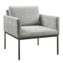 Light Grey Velvet Simple Modern Arm Chair