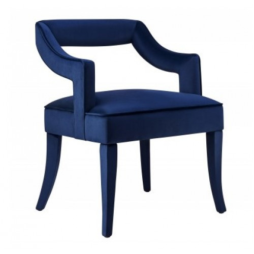 Navy Blue Velvet Dining Arm Chair Upholstered Legs