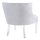 Light Grey Silver Croc Velvet Accent Chair Acrylic Legs