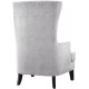 Silver Alligator Velvet Silver Nail Head Accent Wing Chair