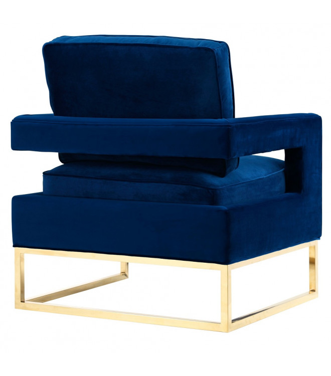 Modern Navy Blue Velvet Gold Legs, Blue Velvet Chairs With Gold Legs