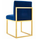 Royal Blue Velvet Chair Gold Metal Legs
