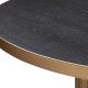 Black Top Brass Cylinder Base Dining Table