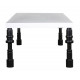 Glossy White Rectangle Top Black Wood Spindle Legs Dining Table