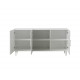 White Lacquer Acrylic Leg & Accents Angular Design Buffet Sideboard