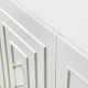 White Lacquer Acrylic Leg & Accents Angular Design Buffet Sideboard