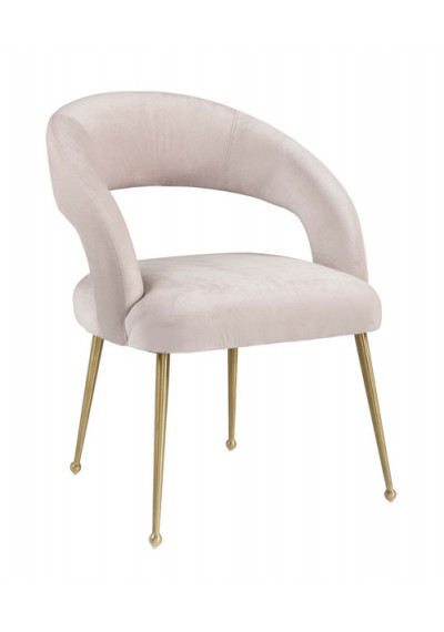 Light Light Pink Velvet Mid Century Glam Accent Dining Chair