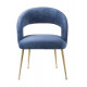Blue Velvet Mid Century Glam Accent Dining Chair