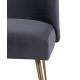 Dark Grey Velvet Mid Century Simple Accent Dining Chair