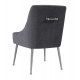 Grey Velvet Accent Dining Chair Silver Back Handle & Legs