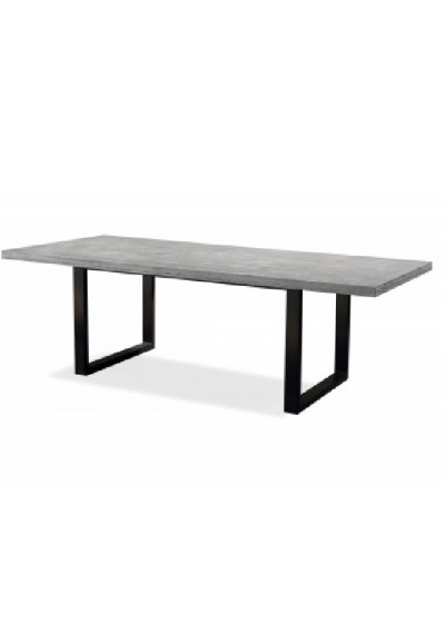 Minimalist Style Concrete & Black Metal Base Dining Table
