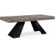 Modern Industrial Solid Wood Top Black Iron Base Dining Table