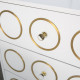 Glam White Lacquer Gold Details Chest