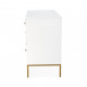 Glam White Lacquer Gold Details Chest