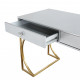 Glam Matt Grey Lacquer Gold Base Desk