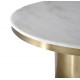 White Marble Top Brushed Gold Cylinder Base Dining Table