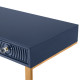 Blue Lacquer Gold Base Swirl Drawer Desk