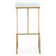 Gold Metal White Faux Leather Backless Bar Stool Set of 2