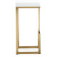 Gold Metal White Faux Leather Backless Bar Stool 