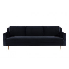 Black Velvet Mid Century Glam Sofa Gold Legs