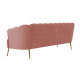 Pink Blush Velvet Petal Channel Tufted Sofa 