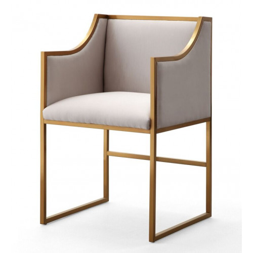 Cream Velvet Gold Frame Elegant Multipurpose Chair