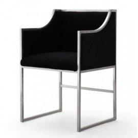 Black Velvet Silver Frame Elegant Multipurpose Chair