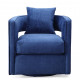 Stylish Blue Velvet Swivel Chair