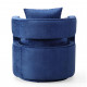 Stylish Blue Velvet Swivel Chair