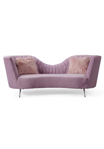 Blush Violet Velvet Salon Low Back Sofa