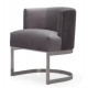 Dark Grey Velvet Salon Accent Chair 