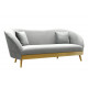 Grey Velvet Sofa Brushed Gold Base & Legs