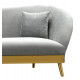 Grey Velvet Sofa Brushed Gold Base & Legs