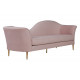 Curvaceous Pink Blush Velvet Super Glam Sofa Gold Legs