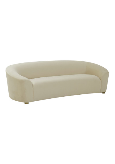 Oat Beige Velvet Simply Curved Body Sofa 