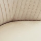 Beige Cream Pleated Velvet Settee Chaise
