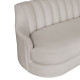 Soft Grey Velvet Channel Tufted Back Curved Side Sofa 