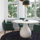 Ivory Round Concrete Indoor Outdoor Dining Table