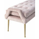 Blush Dusty Pink Velvet Bench Gold Legs
