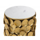White Marble & Gold Coin Side Accent Table