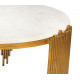 Gold Metal Sculpted Legs White Marble Top Cocktail Table 