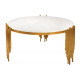 Gold Metal Sculpted Legs White Marble Top Cocktail Table 