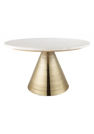 White Marble Gold Cone Base Cocktail Table