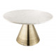 White Marble Gold Cone Base Cocktail Table