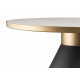 White Marble Round Top Black Metal Cone Base Cocktail Table