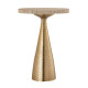 Gold Cone Base Cream Top Accent Side Table
