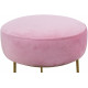 Blush Pink Velvet Round Gold Pedestal Ottoman Footstool 